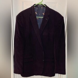 LAUREN RALPH LAUREN DEEP PURPLE CORDUROY SUIT JACKET